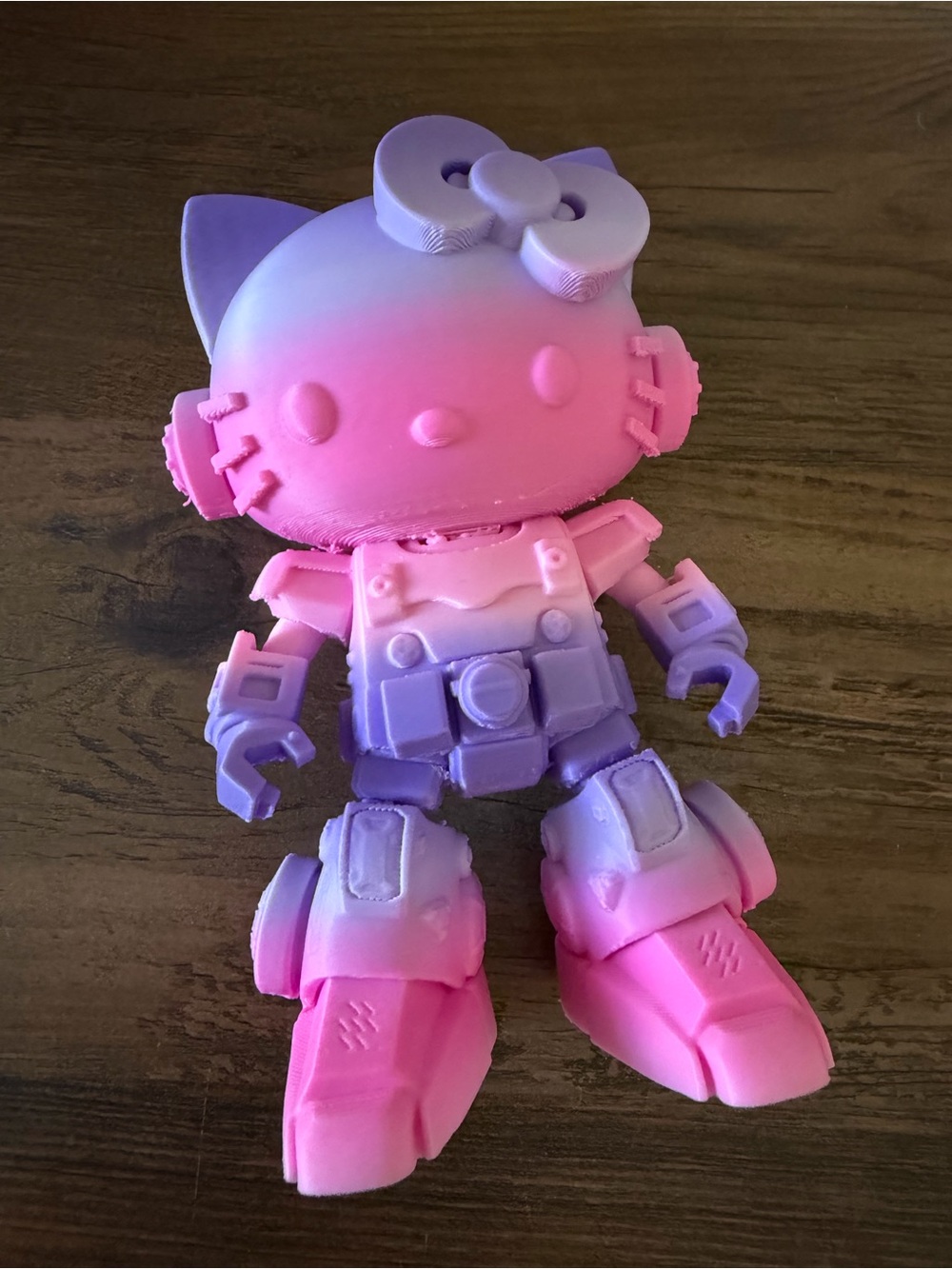 3d printed Pink & Purple Robot hello kitty